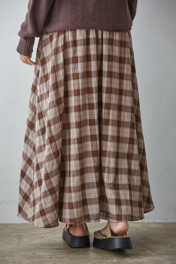 Fall Gingham Maxi Skirt