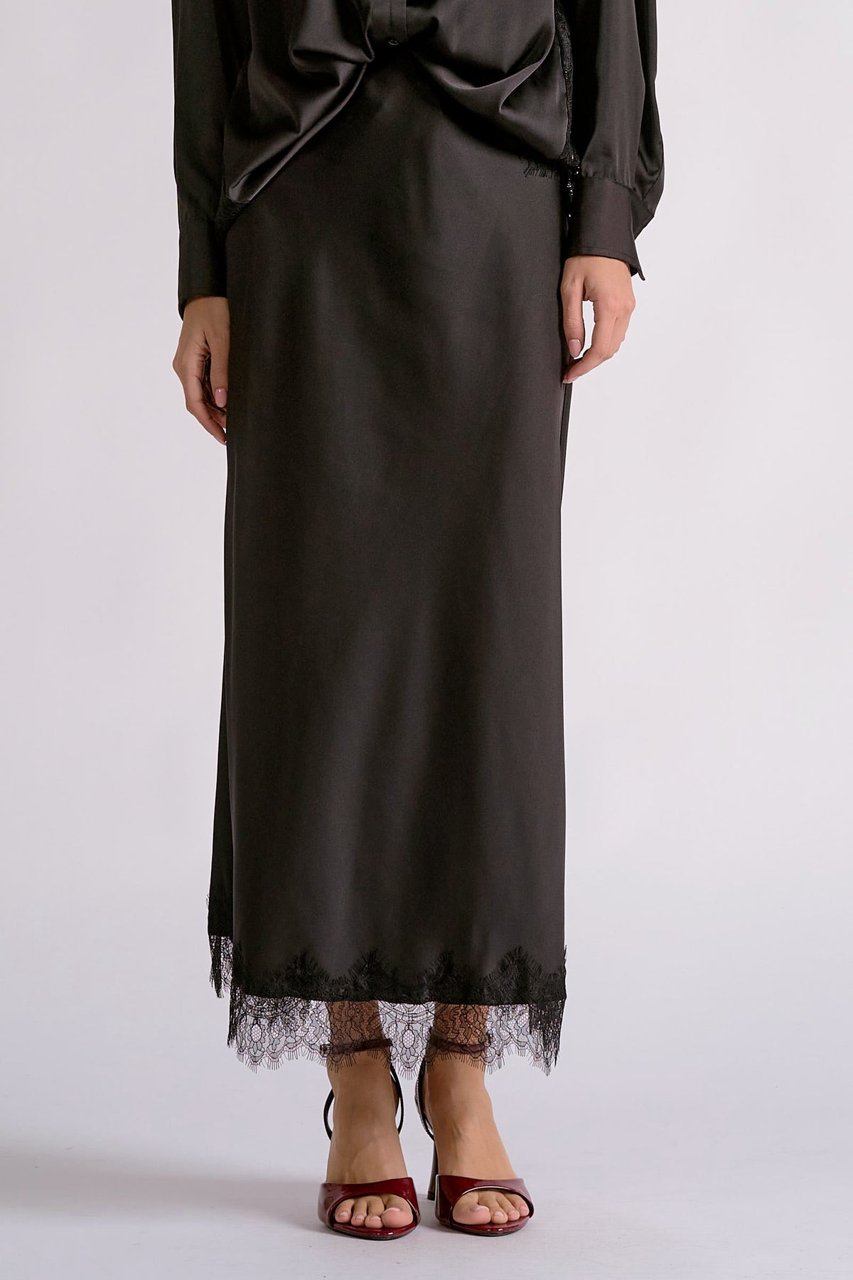 Sophie Lace Trim Maxi Skirt