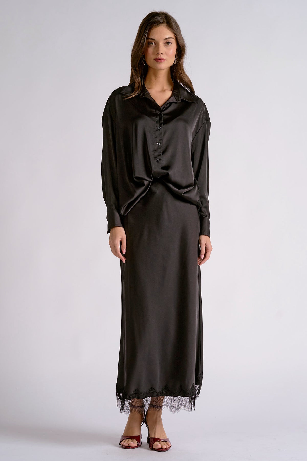 Sophie Lace Trim Maxi Skirt