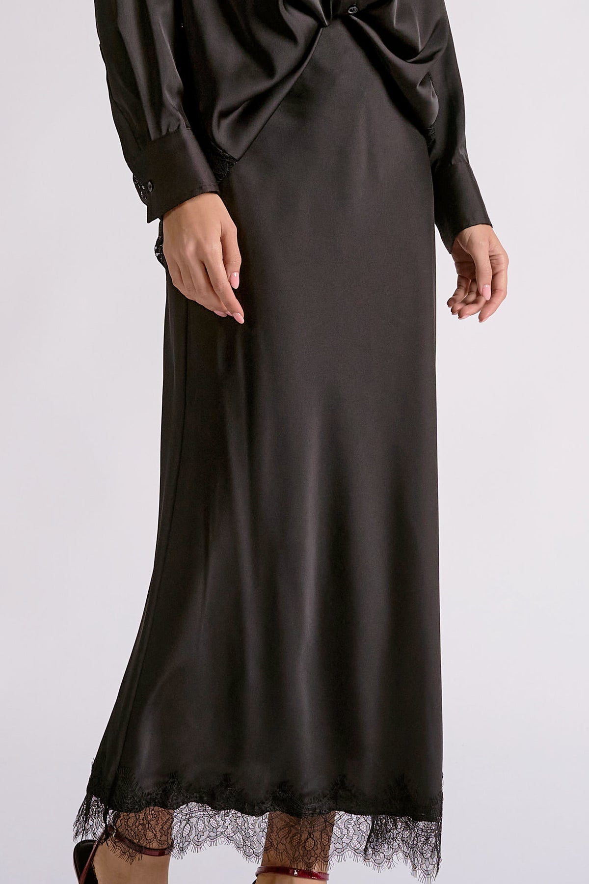 Sophie Lace Trim Maxi Skirt