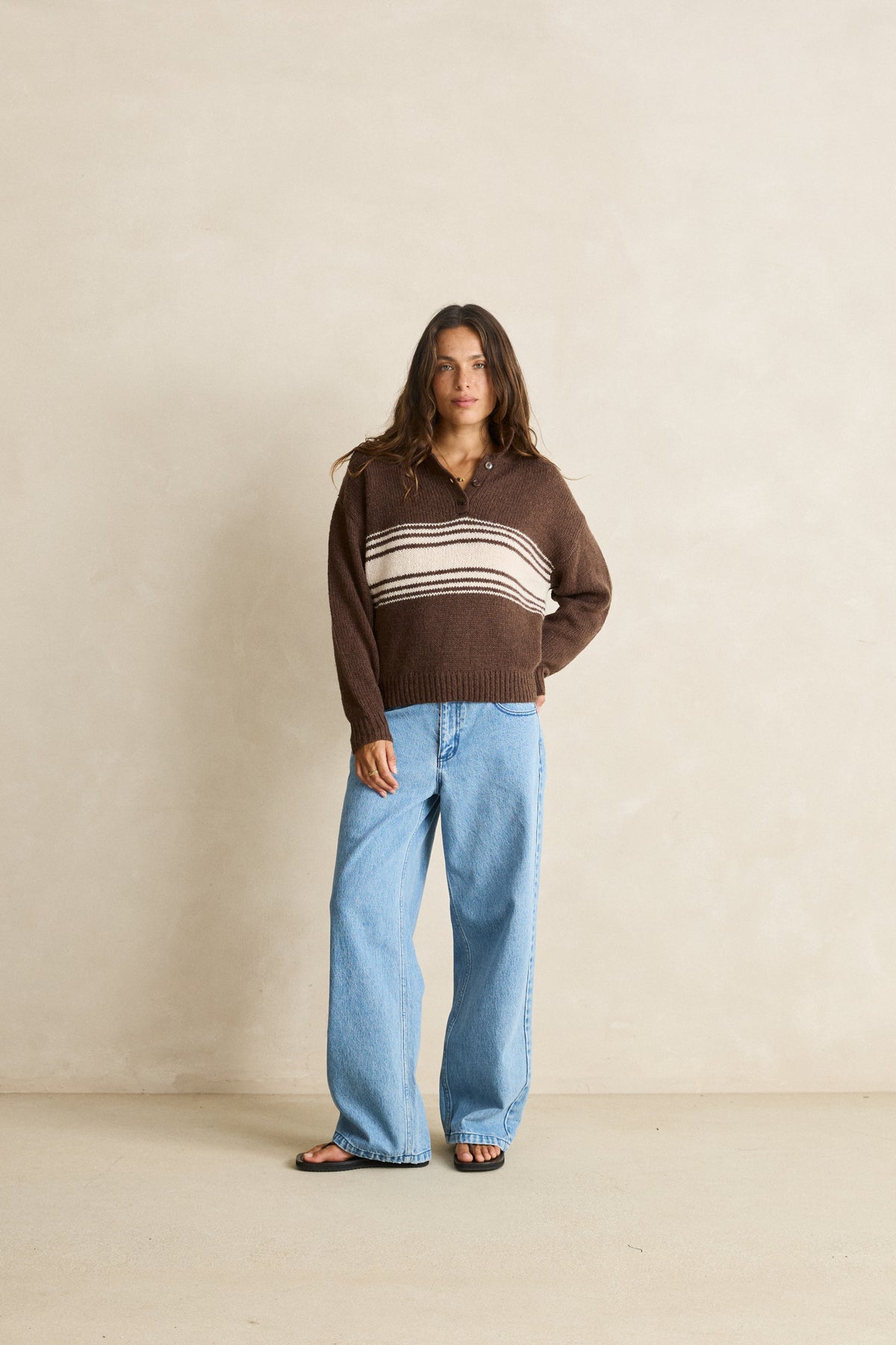 Strata Knit Polo Jumper