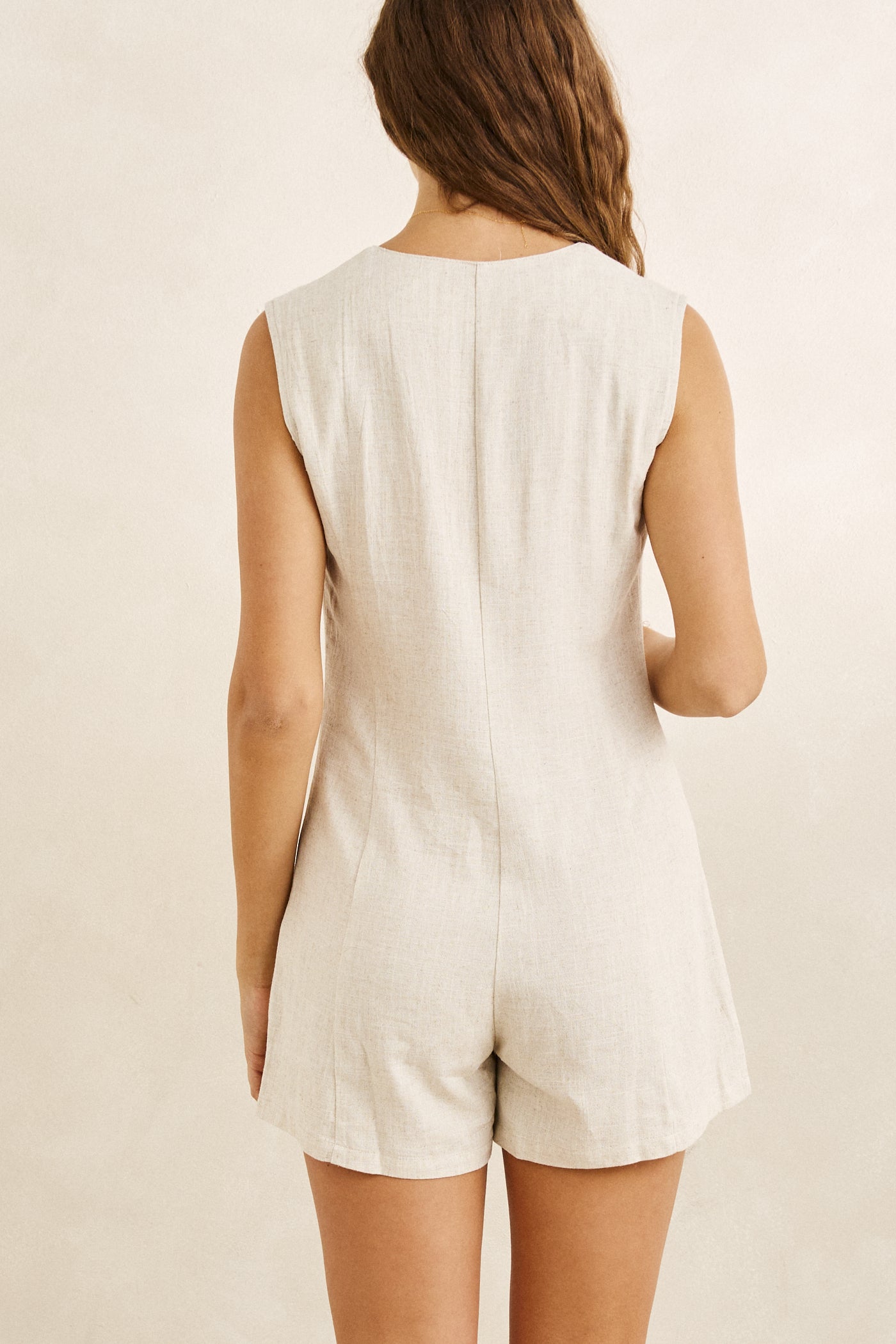 Oat Linen Romper