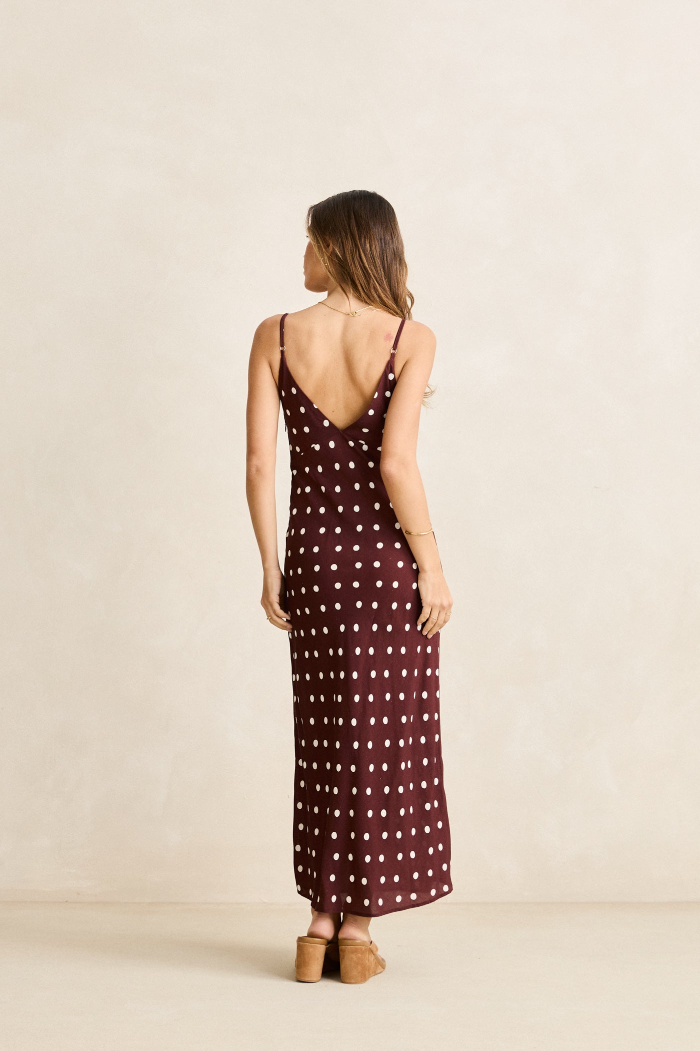 Polka Dot Bias Midi Dress