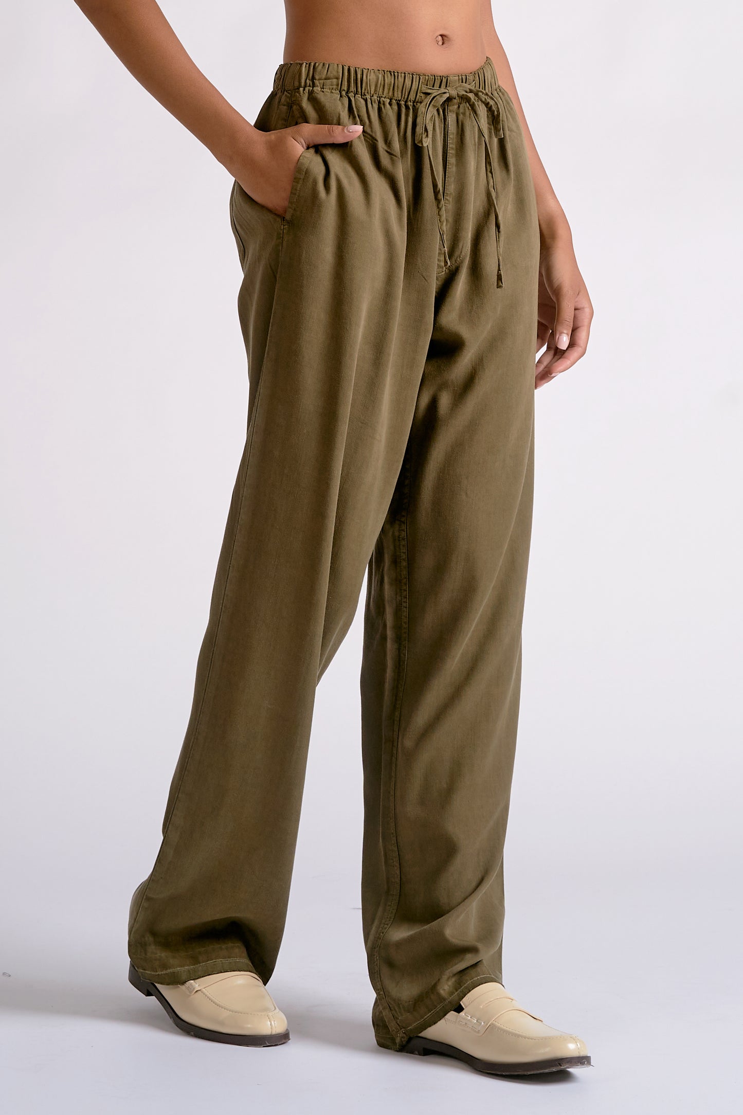 Denim Drawstring Pants