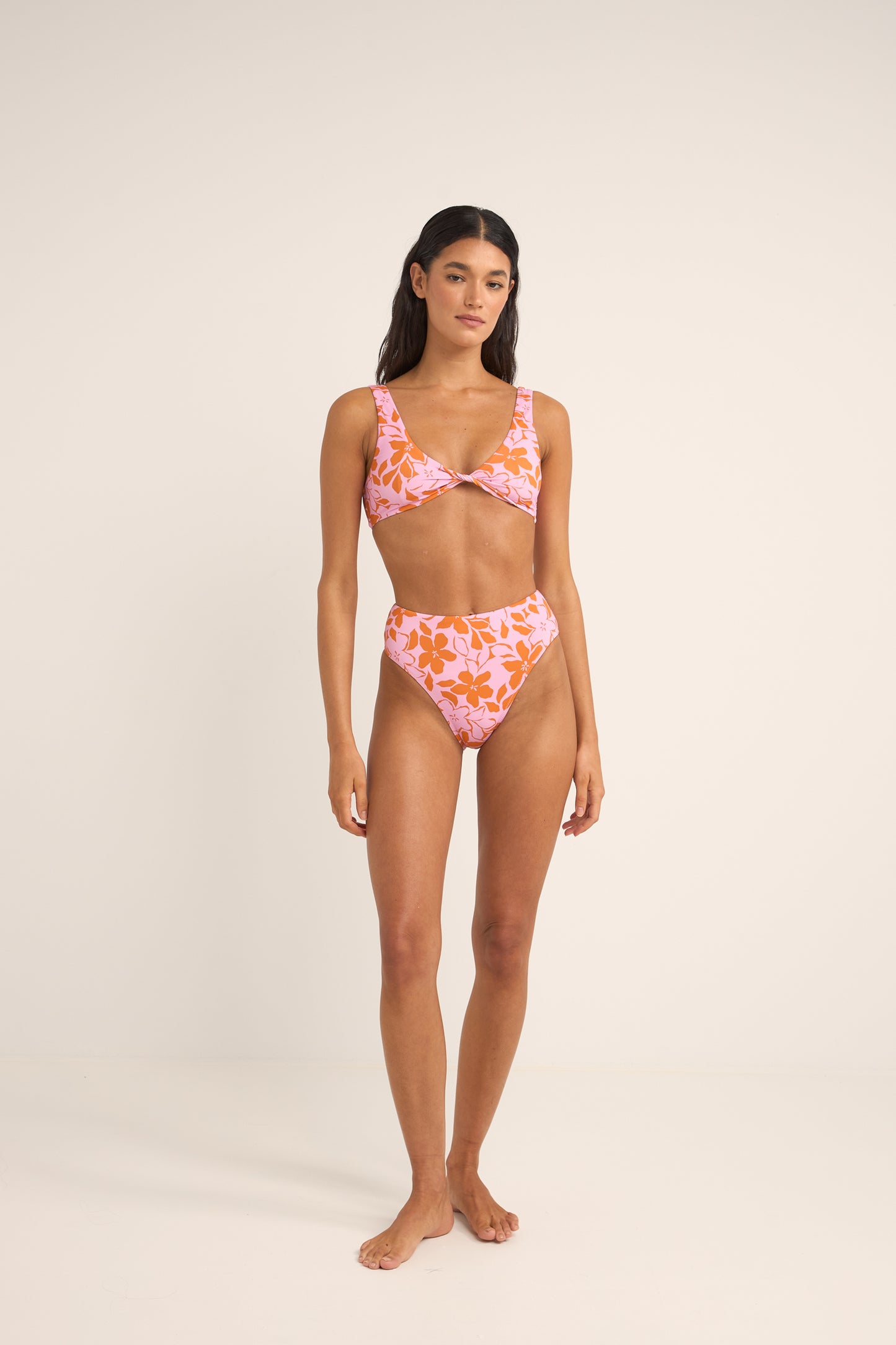 Bora Bora Floral Twist Front Top