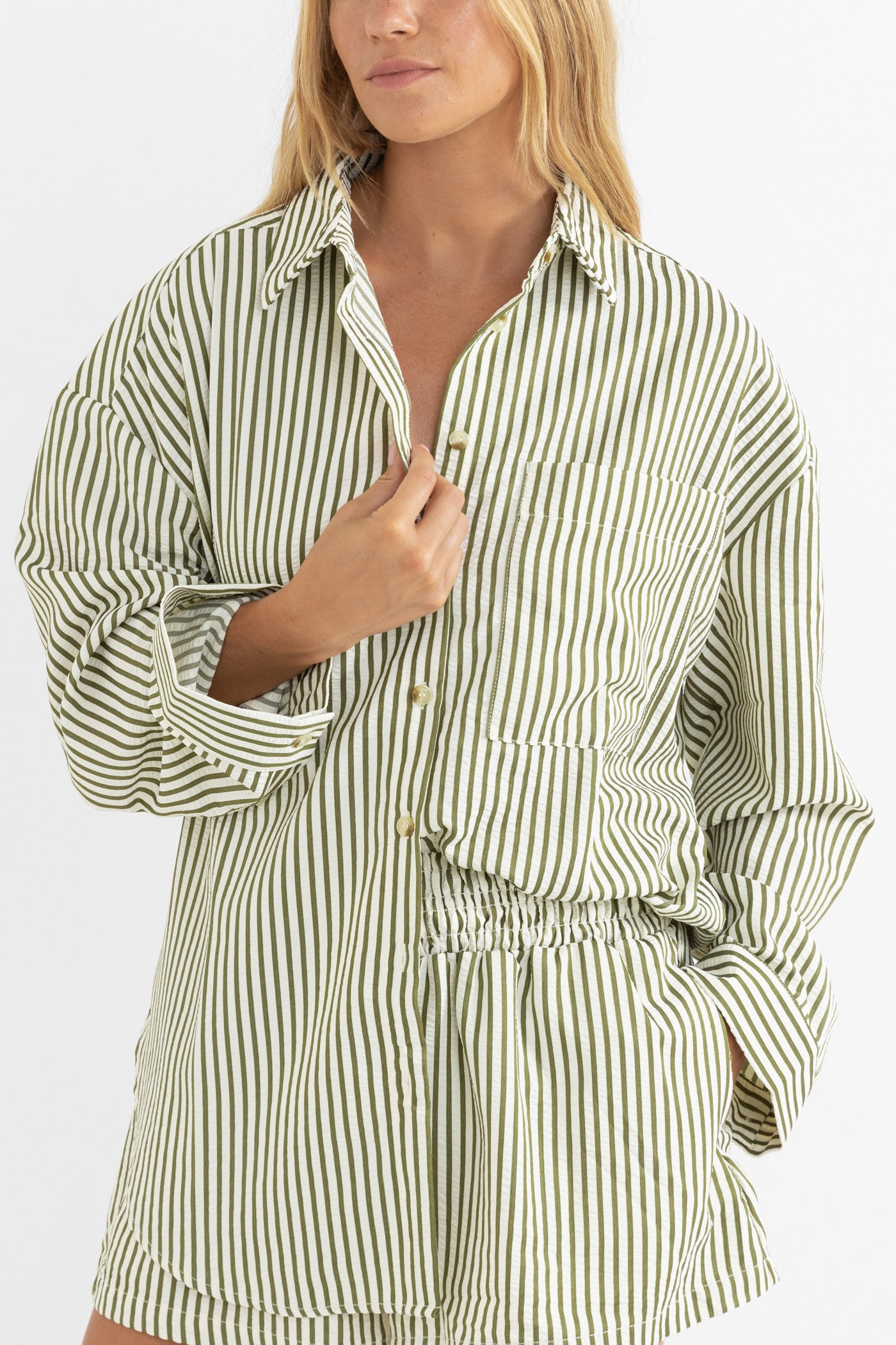 Cove Stripe Oversized Long Sleeve Shirt