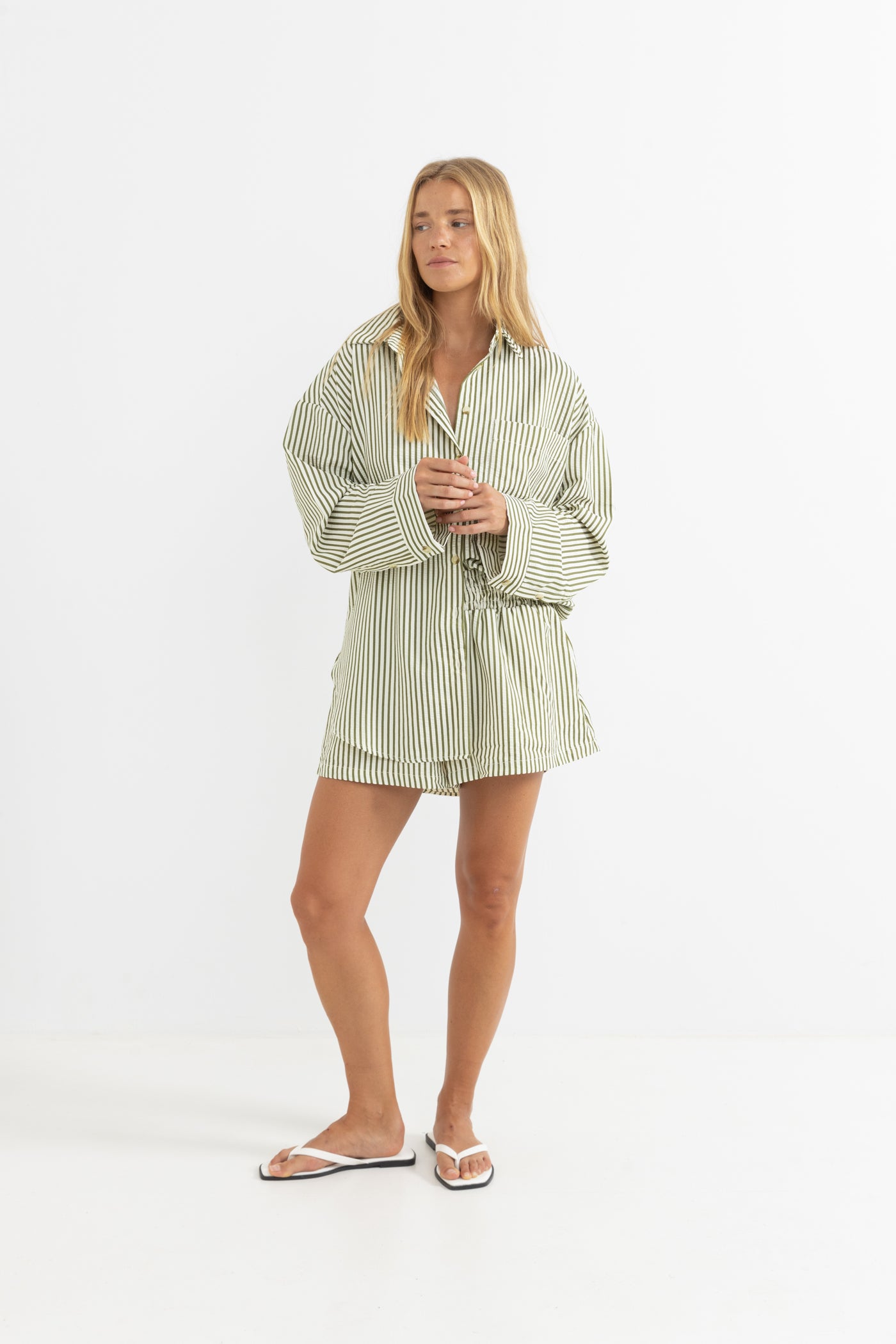 Cove Stripe Oversized Long Sleeve Shirt