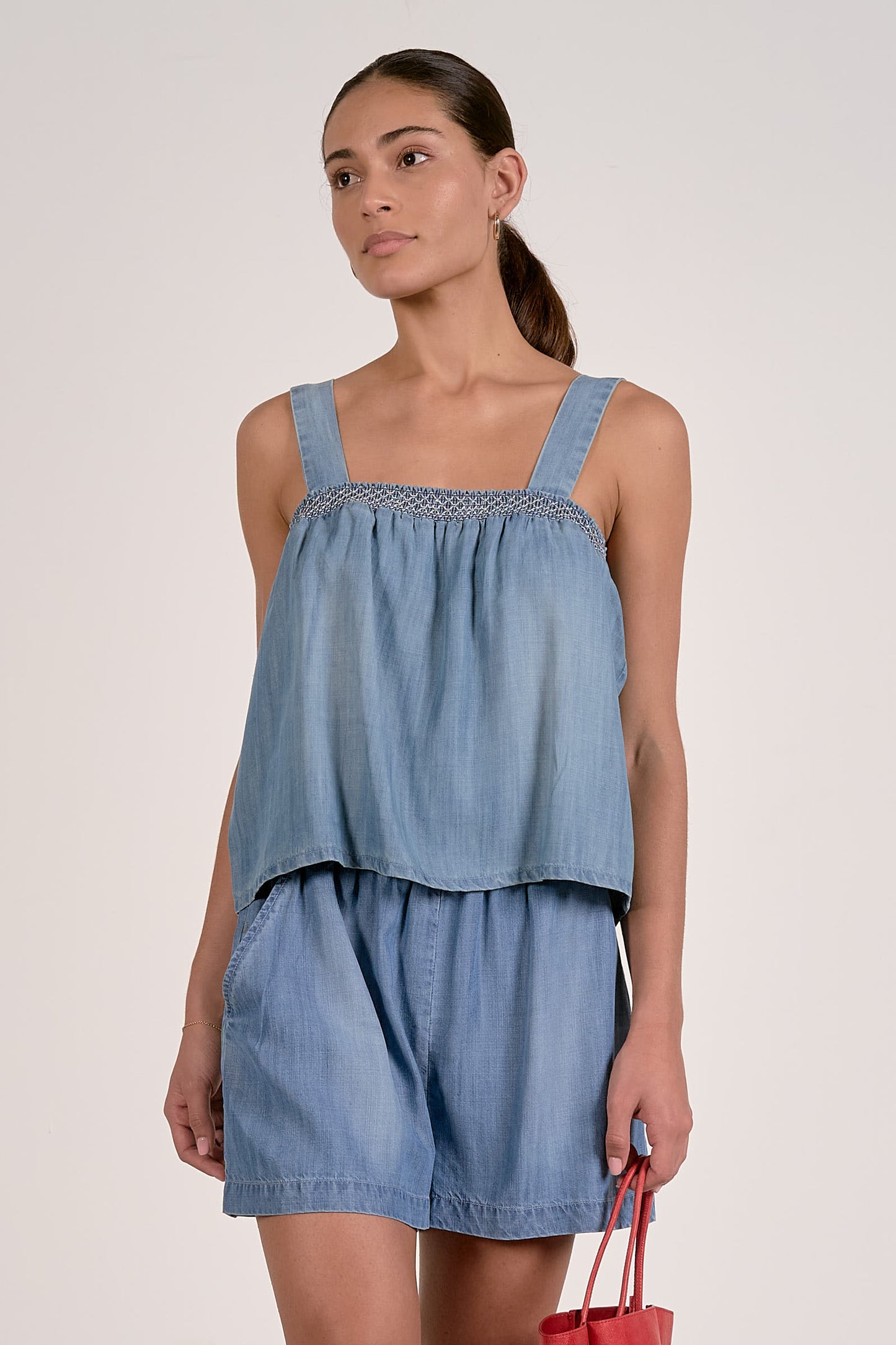 Flowy Denim Wash Tank
