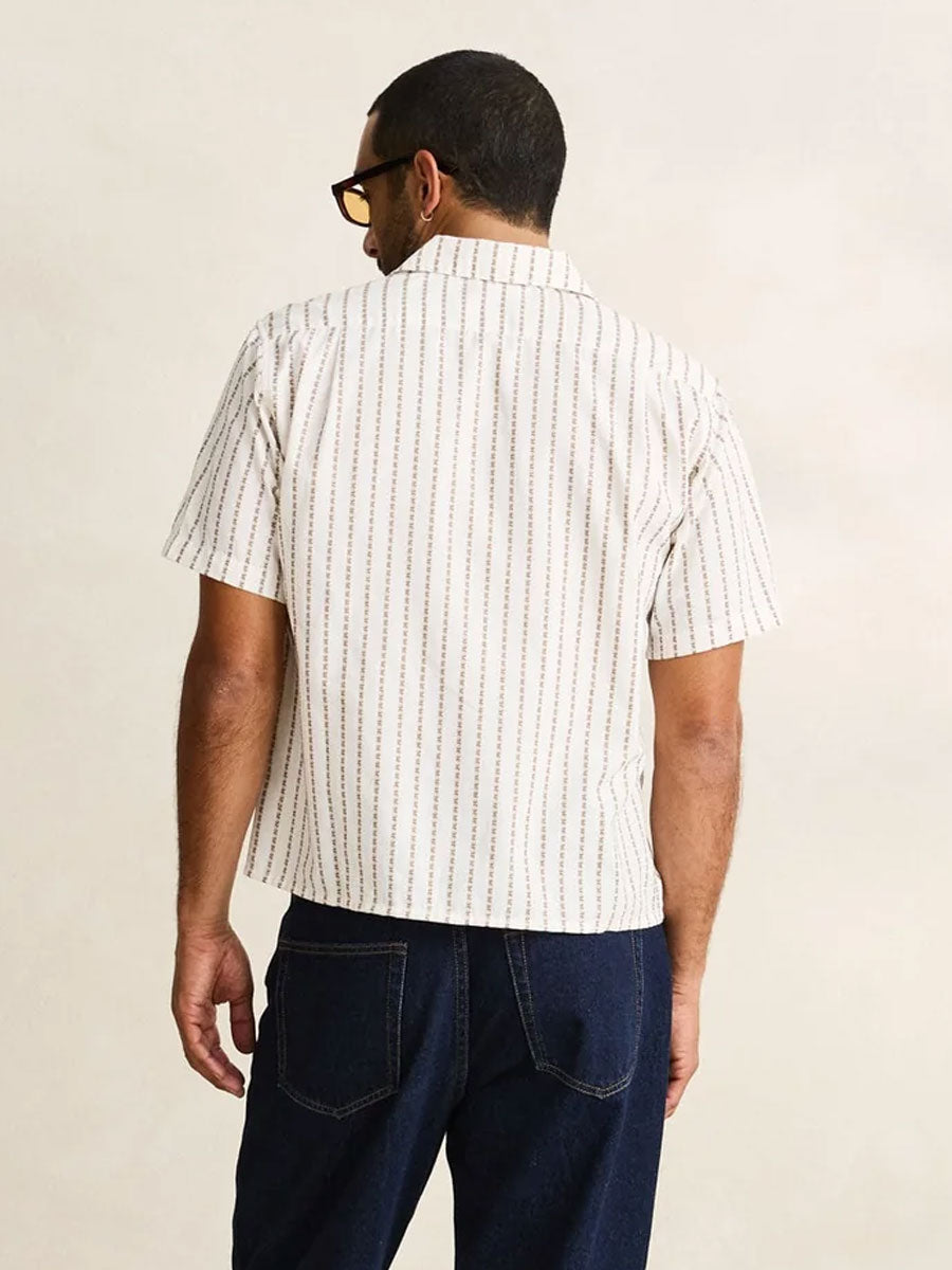 Vacation Stripe Crop Short Sleeve Shirt
