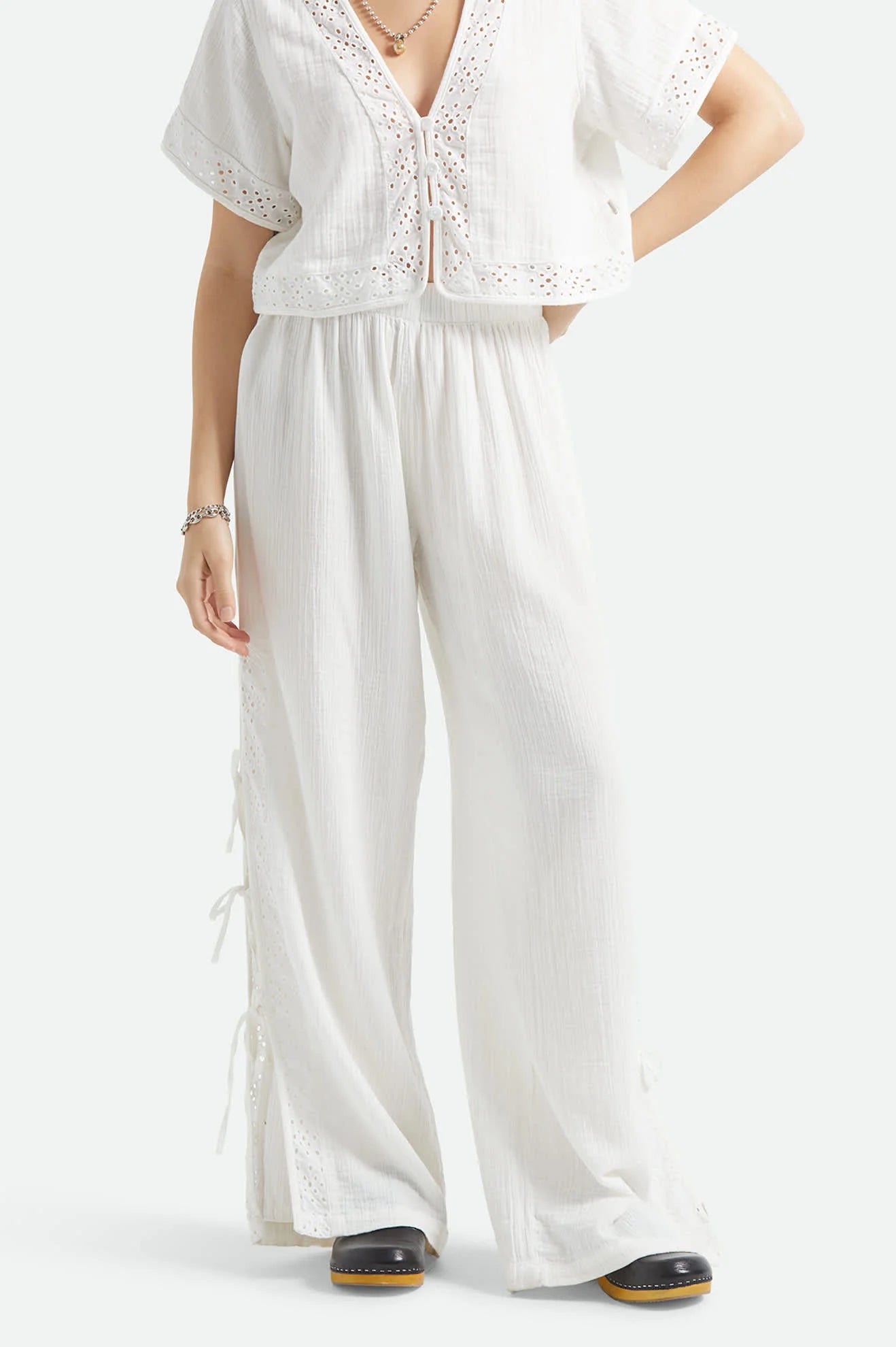 Seaside Eyelet Wide Leg Pant